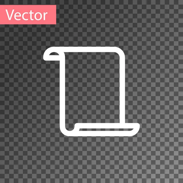 ホワイト ペーパー スクロール アイコンが透明な背景に分離されました。キャンバスのスクロール サイン。ベクトル図 — ストックベクタ
