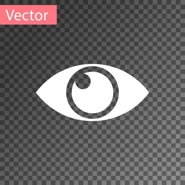 Icono Ojo Blanco aislado sobre fondo transparente. Ilustración vectorial — Vector de stock