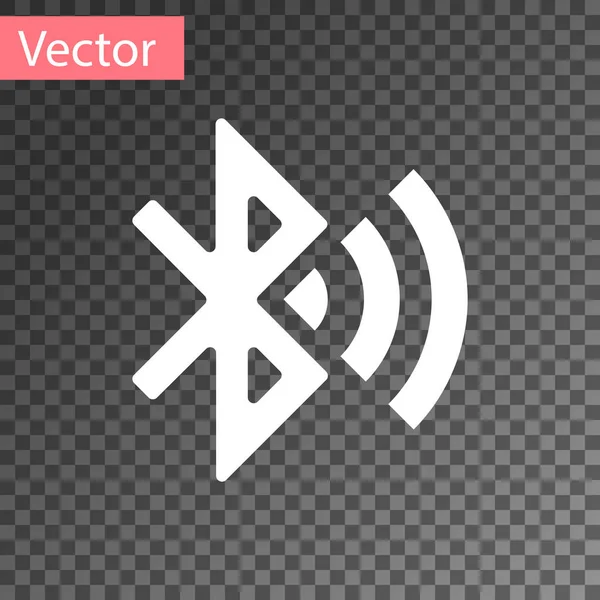 Weißes mit Bluetooth verbundenes Symbol isoliert auf transparentem Hintergrund. Vektorillustration — Stockvektor