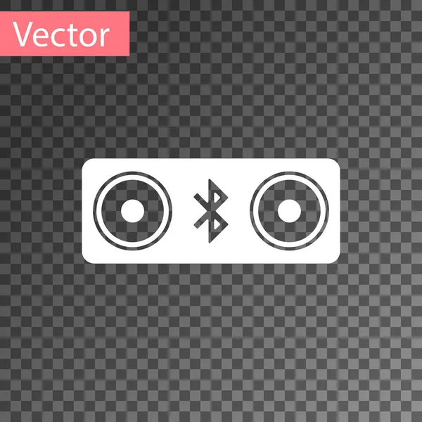 Weißes Bluetooth-Lautsprechersymbol isoliert auf transparentem Hintergrund. Bluetooth-Stereo-Lautsprecher. Vektorillustration — Stockvektor