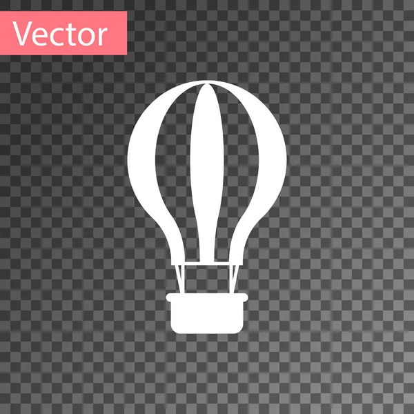 Icona mongolfiera bianca isolata su sfondo trasparente. Trasporto aereo per i viaggi. Illustrazione vettoriale — Vettoriale Stock