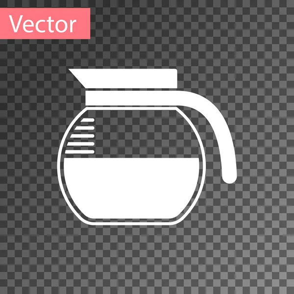 Weiße Kaffeekanne Symbol isoliert auf transparentem Hintergrund. Vektorillustration — Stockvektor