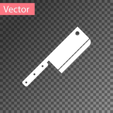 Beyaz et helikopter simgesi üzerinde şeffaf arka plan izole. Mutfak bıçak et. Kasap bıçağı. Vektör çizim