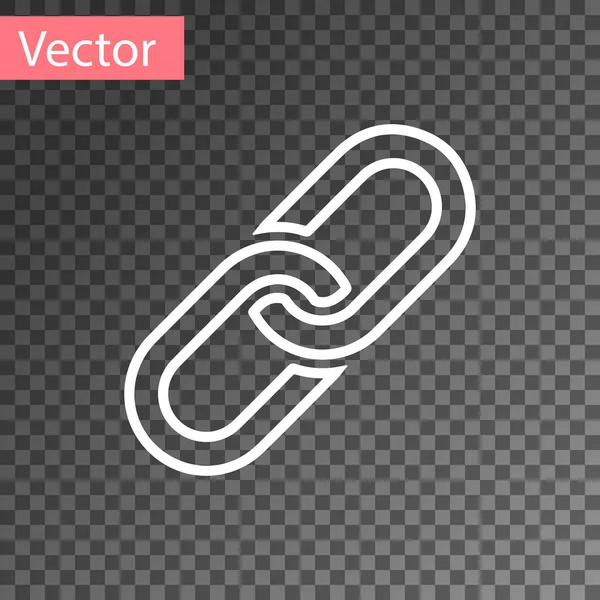 화이트 체인 링크 아이콘 투명 한 배경에 고립입니다. 단일 링크. 벡터 일러스트 레이 션 — 스톡 벡터