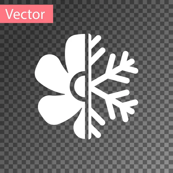 Weißes Symbol der Klimaanlage isoliert auf transparentem Hintergrund. Vektorillustration — Stockvektor