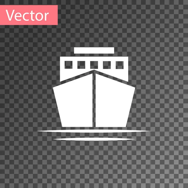 Weißes Schiff Symbol isoliert auf transparentem Hintergrund. Vektorillustration — Stockvektor