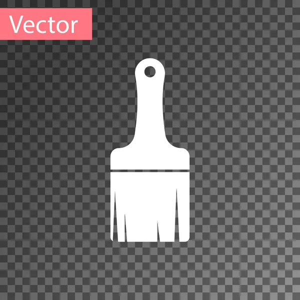 Vit färg pensel ikon isolerad på transparent bakgrund. Vektorillustration — Stock vektor