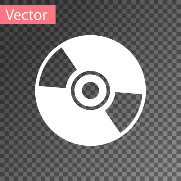 Weißes CD- oder DVD-Disk-Symbol isoliert auf transparentem Hintergrund. Compact Disc Schild. Vektorillustration — Stockvektor