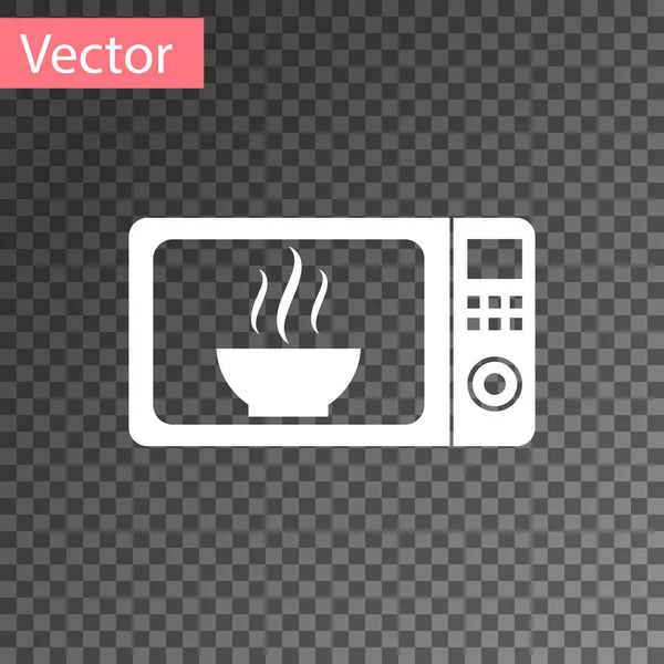 White Microwave oven icon isolated on transparent background. Home appliances icon.Vector Illustration — Stock Vector