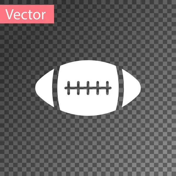 Icono de pelota de fútbol americano blanco aislado sobre fondo transparente. Ilustración vectorial — Vector de stock