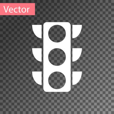 Saydam arka plan üzerinde izole beyaz trafik ışık kutsal kişilerin resmi. Vektör çizim