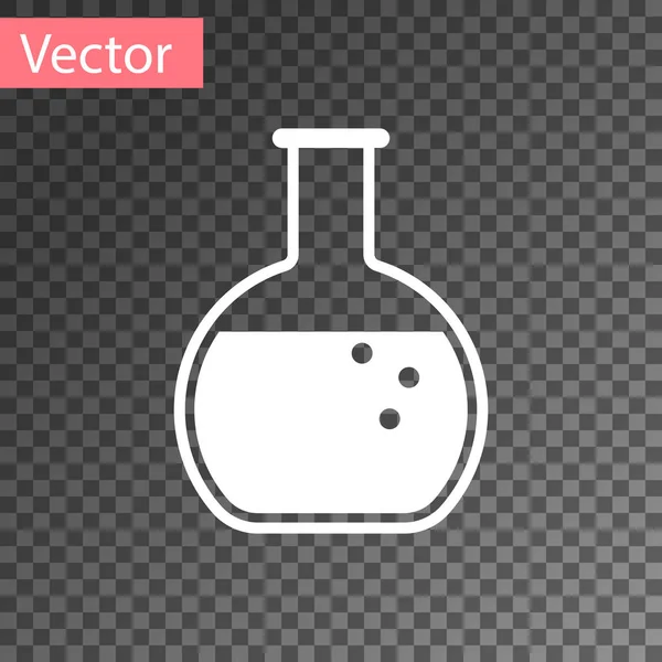 Tubo de ensayo blanco y frasco - icono de prueba de laboratorio químico aislado sobre fondo transparente. Ilustración vectorial — Vector de stock