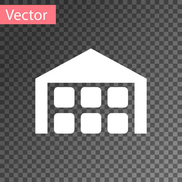 Ícone de armazém branco isolado em fundo transparente. Ilustração vetorial — Vetor de Stock