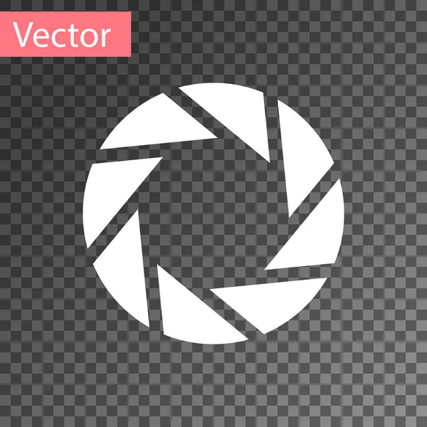 Vit kamera slutare ikonen isolerad på transparent bakgrund. Vektorillustration — Stock vektor