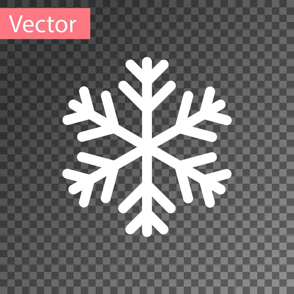 Icono de copo de nieve blanco aislado sobre fondo transparente. Ilustración vectorial — Vector de stock