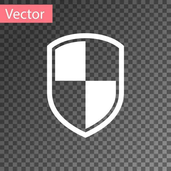 Weißes Schild-Symbol isoliert auf transparentem Hintergrund. Bewachungsschild. Vektorillustration — Stockvektor