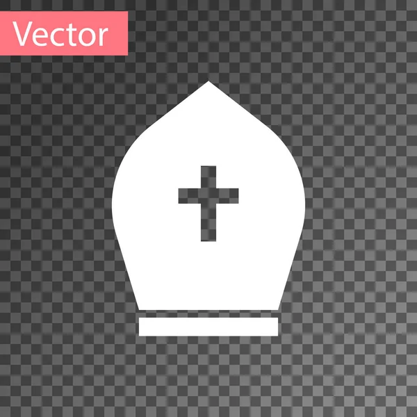 Hvid pave hat ikon isoleret på gennemsigtig baggrund. Christian hat tegn. Illustration af vektor – Stock-vektor