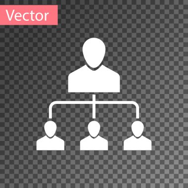 Beyaz tavsiye pazarlama simgesi üzerinde şeffaf arka plan izole. Pazarlama, iş ortaklığı, tavsiye programlar stratejisi ağ. Vektör çizim