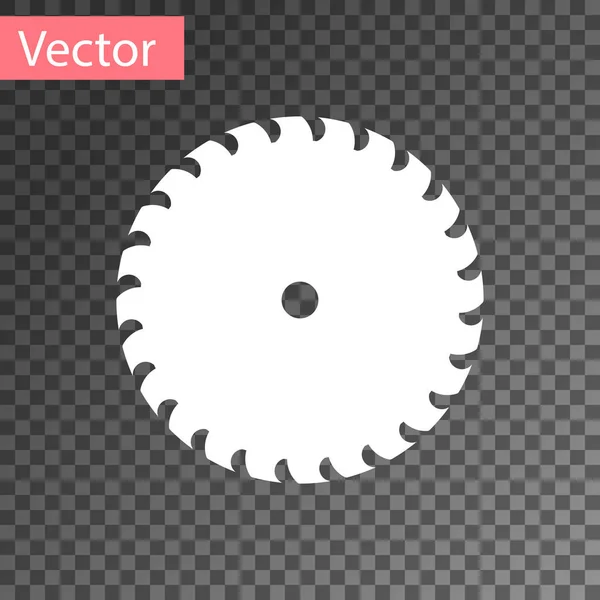 White Circular saw blade icon isolated on transparent background. Saw wheel. Vector Illustration — Stock Vector