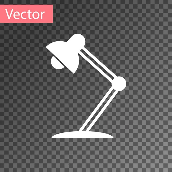 Weißes Tischlampensymbol isoliert auf transparentem Hintergrund. Bürotischlampe vorhanden. Vektorillustration — Stockvektor
