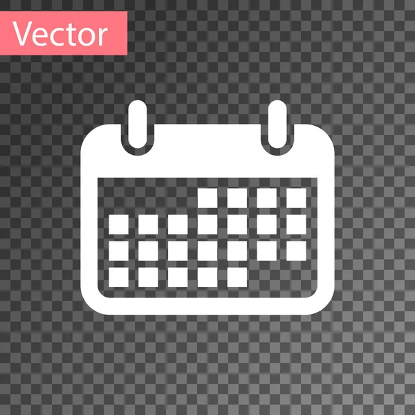 Ícone de calendário branco isolado em fundo transparente. Ilustração vetorial — Vetor de Stock