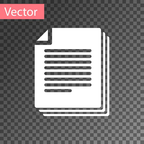Svartvita dokument ikon isolerad på transparent bakgrund. Filikonen. Checklista-ikonen. Affärsidé. Vektorillustration — Stock vektor