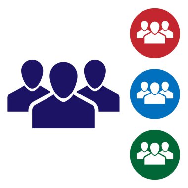 Kullanıcılar grup simgesi beyaz arka plan üzerinde izole mavi. İnsanlar simge grubu. İş avatar sembolü - simge kullanıcılar profil. Vektör çizim
