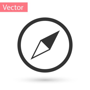 Gri Rüzgar simgesi beyaz arka plan üzerinde izole yükseldi. Pusula simgesini seyahat için. Navigasyon tasarım. Vektör çizim