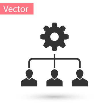 Beyaz arka plan üzerinde izole yönetimi simgesini gri kurşun. Vektör çizim