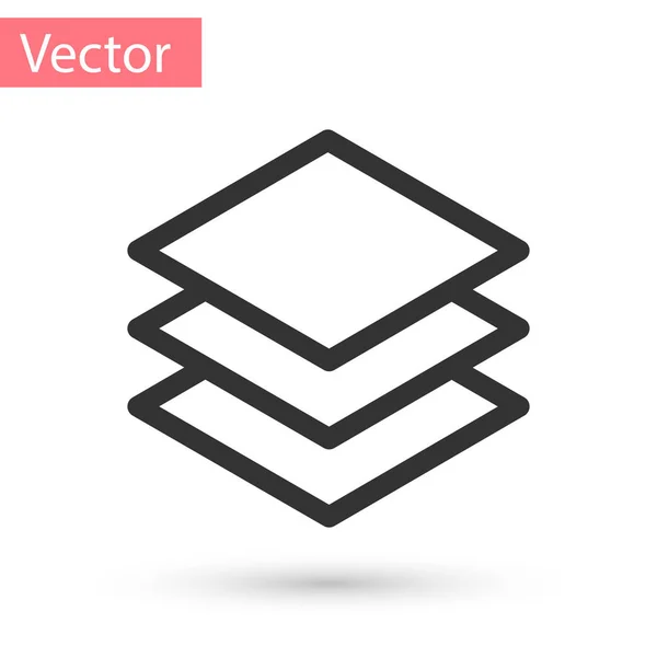 Ícone de Camadas Cinzentas isolado no fundo branco. Ilustração vetorial — Vetor de Stock