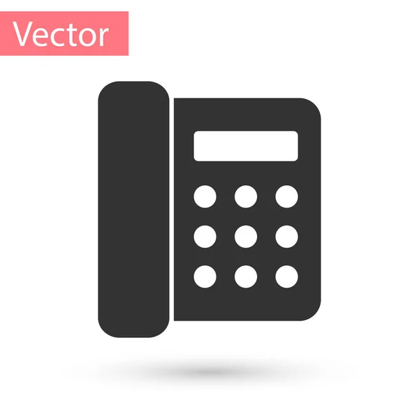 Icono de teléfono gris aislado sobre fondo blanco. Teléfono fijo. Ilustración vectorial — Vector de stock