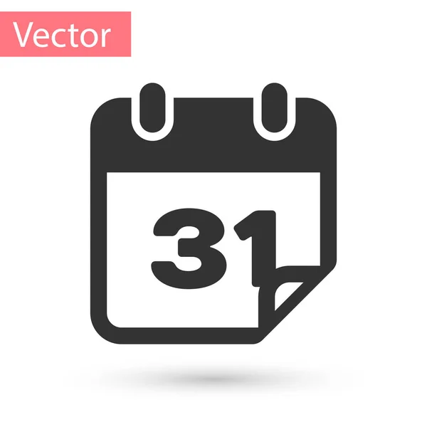 Grey Calendar icon isolated on white background. Vector Illustration — Stock Vector