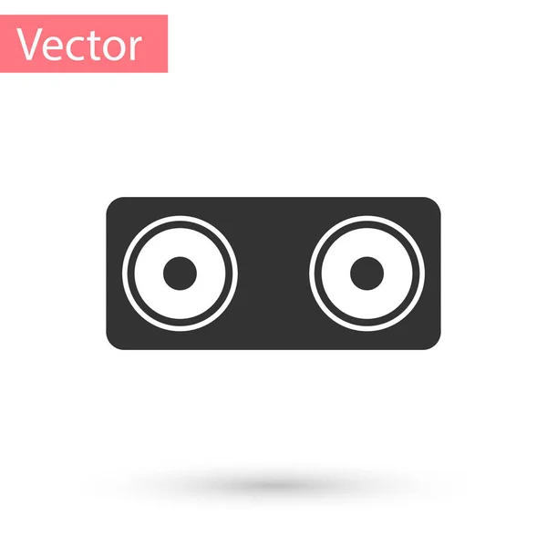 Graues Stereo-Lautsprechersymbol isoliert auf weißem Hintergrund. Soundsystem-Lautsprecher. Musik-Ikone. Musiksäule Lautsprecher Bass Ausrüstung. Vektorillustration — Stockvektor