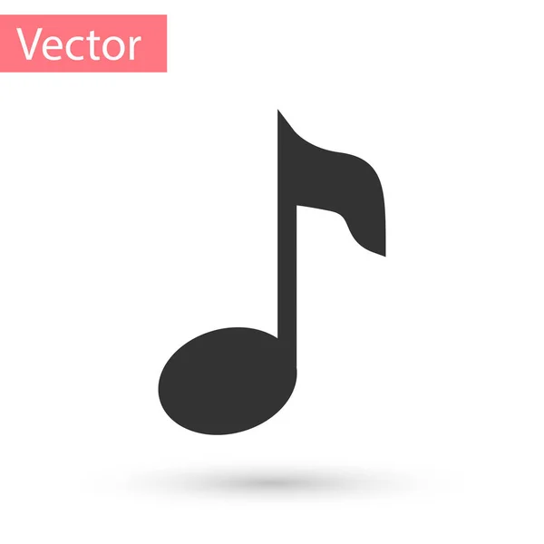 Graue Musiknote, Tonsymbole isoliert auf weißem Hintergrund. Vektorillustration — Stockvektor