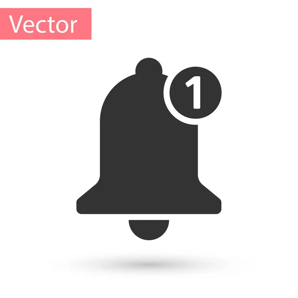 Graues Glockensymbol isoliert auf weißem Hintergrund. neues Benachrichtigungssymbol. neues Nachrichtensymbol. Vektorillustration — Stockvektor
