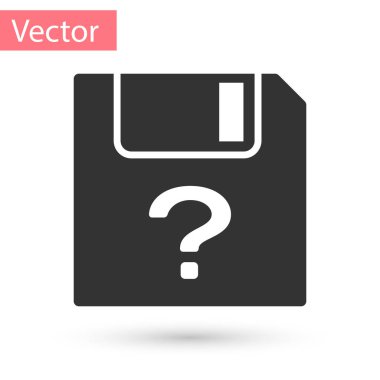 Gri bilinmeyen belge simgesi beyaz arka plan üzerinde izole. Soru işareti ile dosya. Rapor, hizmet ve genel arama işareti tutun. Vektör çizim