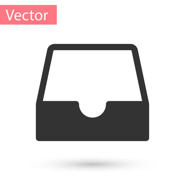 Graues Posteingangssymbol für soziale Medien isoliert auf weißem Hintergrund. Element des sozialen Netzwerks, Symbol. Vektorillustration — Stockvektor