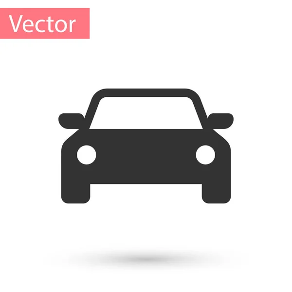 Icono de coche gris aislado sobre fondo blanco. Ilustración vectorial — Vector de stock