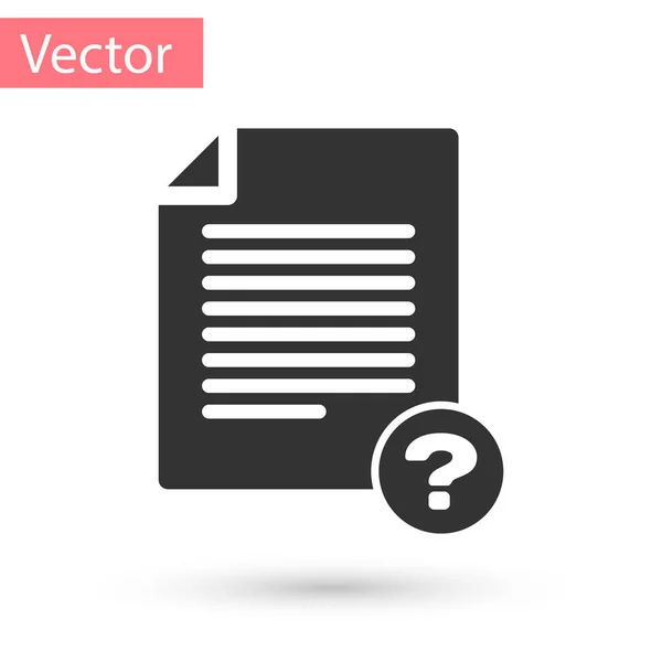在白色背景上隔离的灰色未知文档图标。带有问号的文件。保存报告、服务和全局搜索标志。矢量插图 — 图库矢量图片