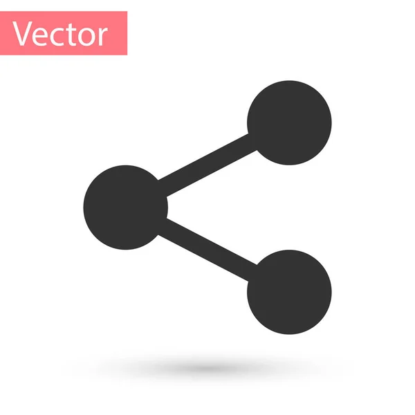 Иконка Grey Share выделена на белом фоне. Share, sharing, communication pictogram, social media, connection, network, distribution sign. Векторная миграция — стоковый вектор