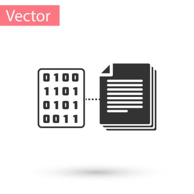 Gri akıllı sözleşme simgesi beyaz arka plan üzerinde izole. Blockchain teknoloji, cryptocurrency madencilik, bitcoin, altcoins, dijital para piyasası. Vektör çizim