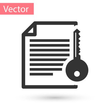 Gri akıllı sözleşme simgesi beyaz arka plan üzerinde izole. Blockchain teknoloji, cryptocurrency madencilik, bitcoin, altcoins, dijital para piyasası. Vektör çizim