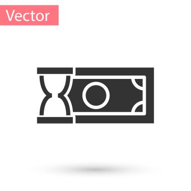 Gri hızlı ödemeler simgesi beyaz arka plan üzerinde izole. Hızlı para havalesi ödemesi. Finansal Hizmetler, hızlı kredi, vakit nakittir, nakit geri kavramı. Vektör çizim