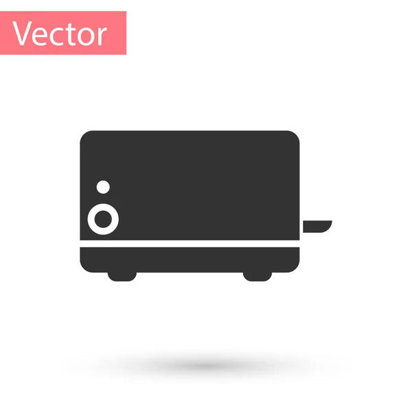 Icono de tostadora gris aislado sobre fondo blanco. Ilustración vectorial — Vector de stock