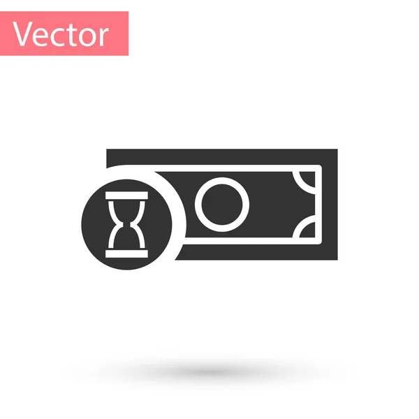 Gris Icono de pagos rápidos aislado sobre fondo blanco. Pago rápido por transferencia de dinero. Servicios financieros, préstamos rápidos, tiempo es dinero, concepto de devolución de efectivo. Ilustración vectorial — Vector de stock