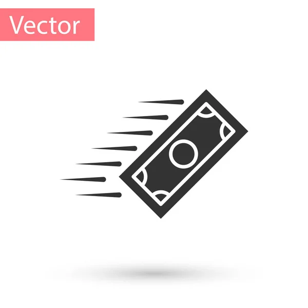 Icône de paiement rapide gris isolé sur fond blanc. Paiement par transfert d'argent rapide. Services financiers, prêt rapide, le temps est de l'argent, concept de cash back. Illustration vectorielle — Image vectorielle