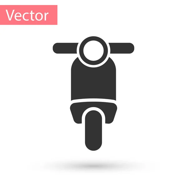 Ícone de scooter cinza isolado no fundo branco. Ilustração vetorial —  Vetores de Stock