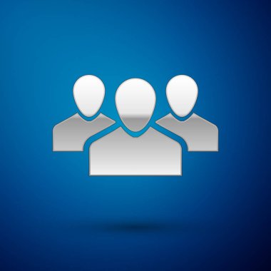 Silver Users grup simgesi mavi arka planda yalıtılmış. İnsan grubu simgesi. İş avatar sembolü-kullanıcılar profil simgesi. Vektör Illustration