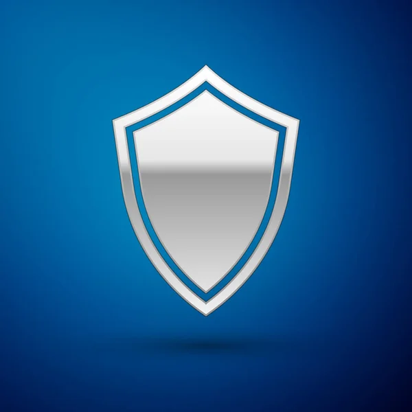 Silver Shield icon isolated on blue background. Guard sign. Vector Illustration — Stock Vector