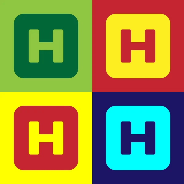 Icono de signo de Color Hospital aislado en fondos de color. Diseño plano. Ilustración vectorial — Archivo Imágenes Vectoriales
